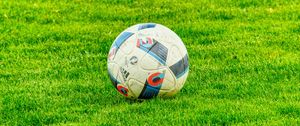 Preview wallpaper ball, football, lawn, grass