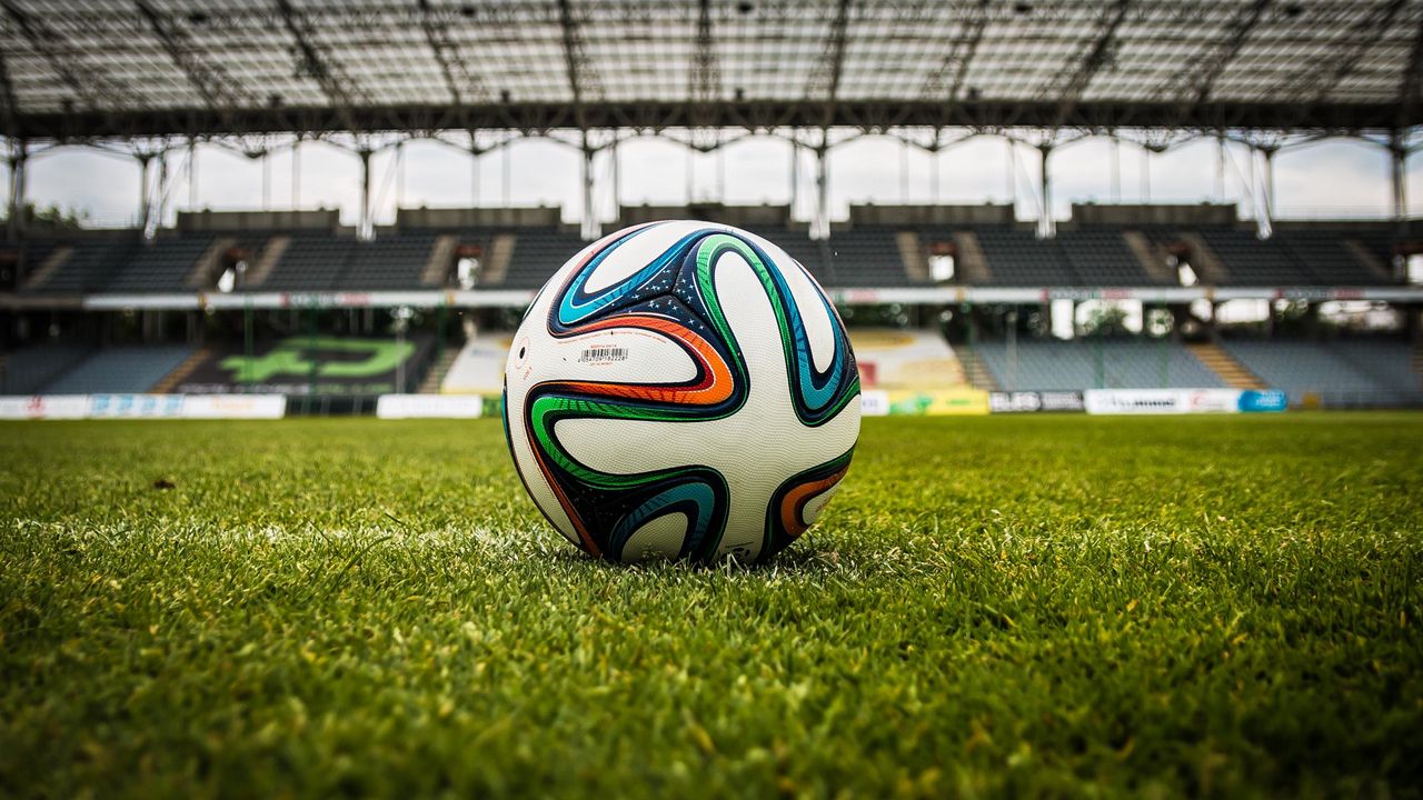 Wallpaper ball, football, lawn, stadium
