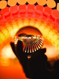 Preview wallpaper ball, glare, bokeh, red, orange