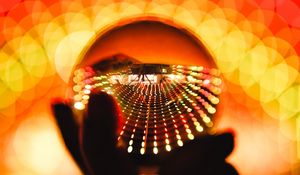 Preview wallpaper ball, glare, bokeh, red, orange