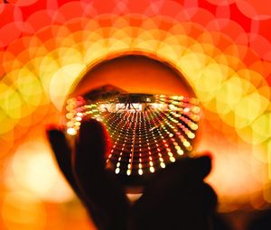 Preview wallpaper ball, glare, bokeh, red, orange