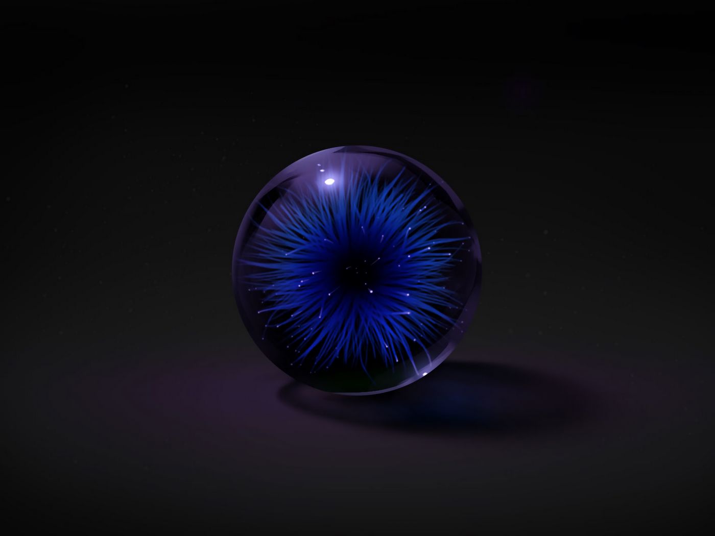 Download wallpaper 1400x1050 ball, glass, art, flower standard 4:3 hd