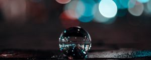 Preview wallpaper ball, glass, glare, bokeh, reflection, macro, closeup