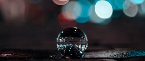 Preview wallpaper ball, glass, glare, bokeh, reflection, macro, closeup