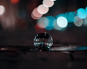 Preview wallpaper ball, glass, glare, bokeh, reflection, macro, closeup