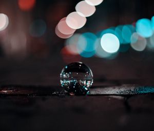 Preview wallpaper ball, glass, glare, bokeh, reflection, macro, closeup