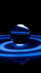Preview wallpaper ball, glass, light, spiral, dark, blue