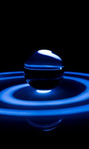 Preview wallpaper ball, glass, light, spiral, dark, blue