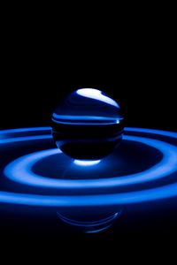 Preview wallpaper ball, glass, light, spiral, dark, blue