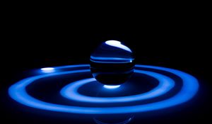 Preview wallpaper ball, glass, light, spiral, dark, blue