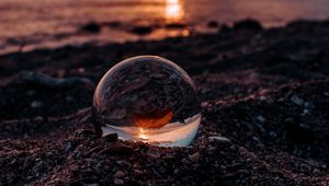 Preview wallpaper ball, glass, macro, sunset, blur