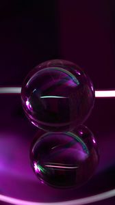 Preview wallpaper ball, glass, purple, transparent, lines