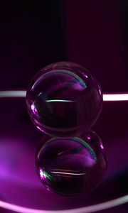 Preview wallpaper ball, glass, purple, transparent, lines