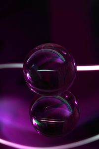 Preview wallpaper ball, glass, purple, transparent, lines