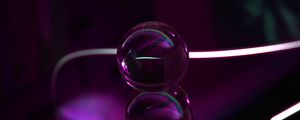 Preview wallpaper ball, glass, purple, transparent, lines