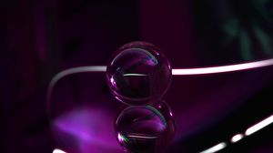 Preview wallpaper ball, glass, purple, transparent, lines