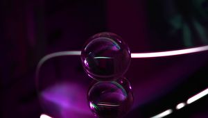 Preview wallpaper ball, glass, purple, transparent, lines