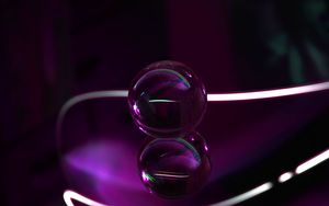 Preview wallpaper ball, glass, purple, transparent, lines