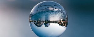 Preview wallpaper ball, glass, reflection, sphere, blur, bokeh