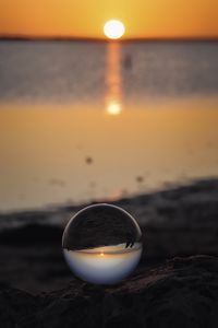 Preview wallpaper ball, glass, reflection, sand