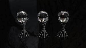 Preview wallpaper ball, glass shape, reflection, metal