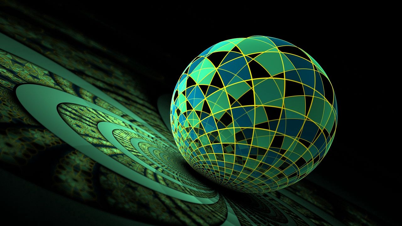 Wallpaper ball, glass, surface, background