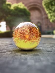 Preview wallpaper ball, glass, surface, close