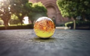 Preview wallpaper ball, glass, surface, close