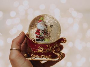 Preview wallpaper ball, glass, toy, santa claus, new year