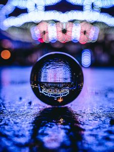 Preview wallpaper ball, glass, transparent, glare, bokeh