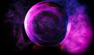 Preview wallpaper ball, glitter, purple, glass