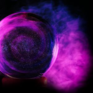 Preview wallpaper ball, glitter, purple, glass