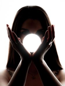Preview wallpaper ball, glow, light, girl, hands