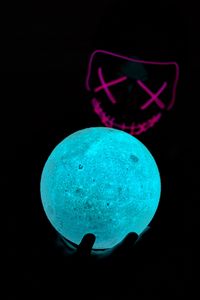 Preview wallpaper ball, glow, mask, dark, blue