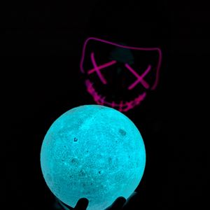 Preview wallpaper ball, glow, mask, dark, blue