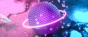 Preview wallpaper ball, glow, neon, ring, balls, 3d