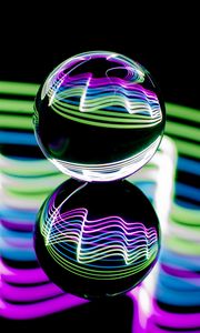 Preview wallpaper ball, glow, reflection