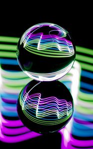 Preview wallpaper ball, glow, reflection