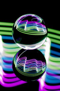 Preview wallpaper ball, glow, reflection