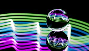 Preview wallpaper ball, glow, reflection
