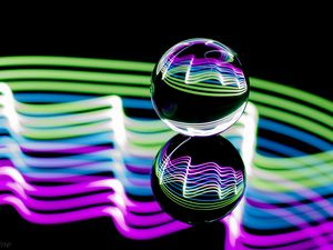 Preview wallpaper ball, glow, reflection