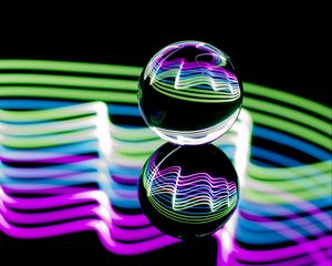 Preview wallpaper ball, glow, reflection