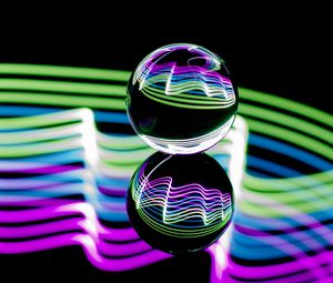 Preview wallpaper ball, glow, reflection