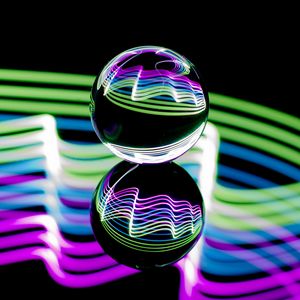 Preview wallpaper ball, glow, reflection