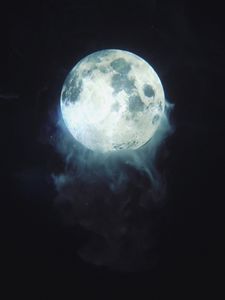 Preview wallpaper ball, glow, smoke, moon, darkness