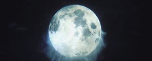 Preview wallpaper ball, glow, smoke, moon, darkness