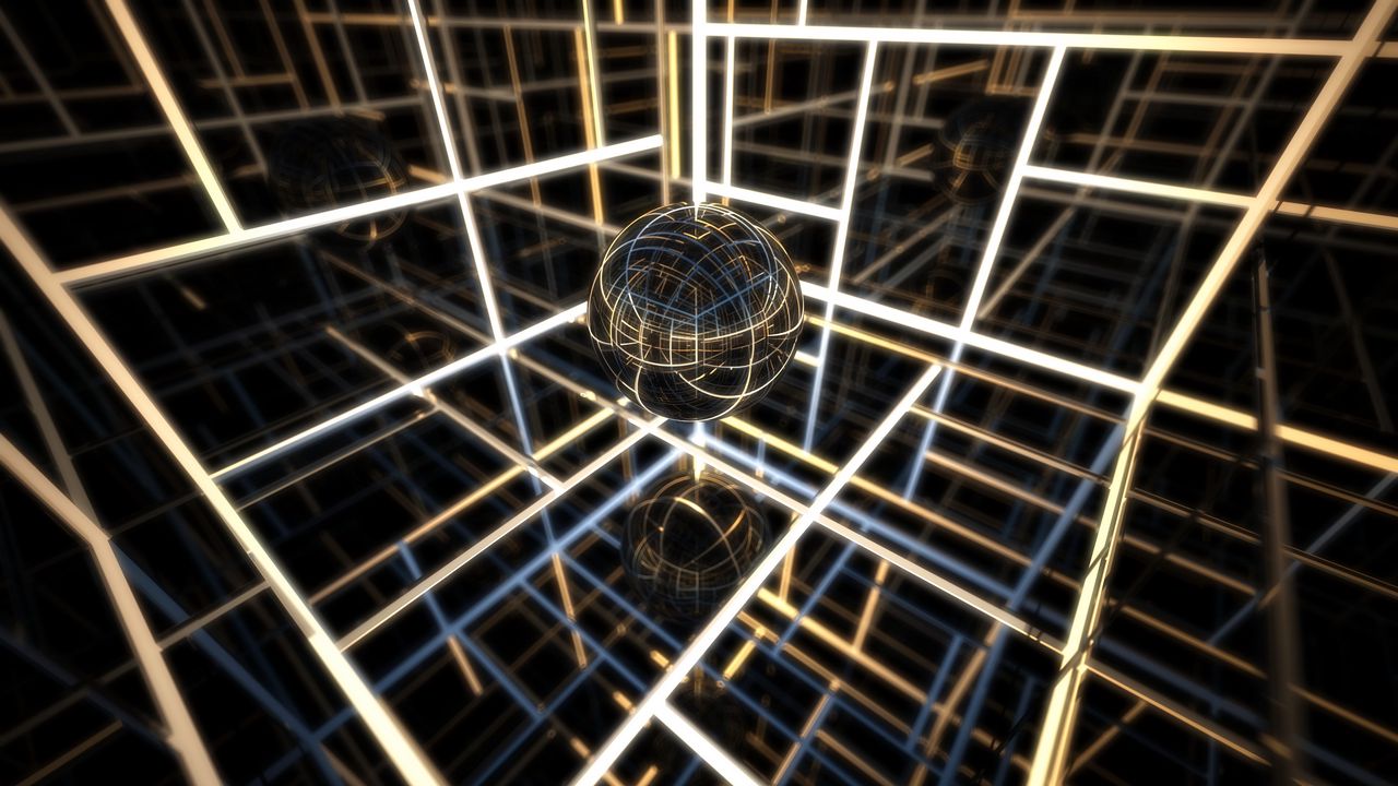 Wallpaper ball, glow, space, lines