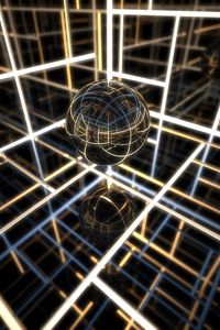 Preview wallpaper ball, glow, space, lines