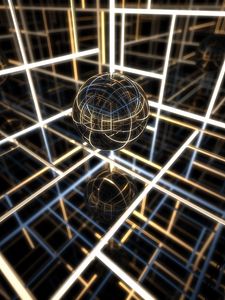 Preview wallpaper ball, glow, space, lines