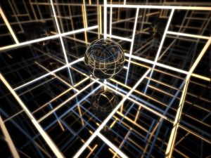 Preview wallpaper ball, glow, space, lines
